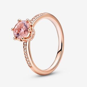 Pandora Pink Sparkling Crown Solitaire Ring